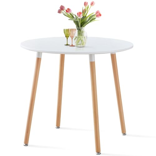 Round White Dining Table for 2-4 People