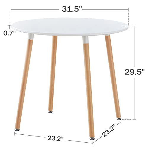 Round White Dining Table for 2-4 People