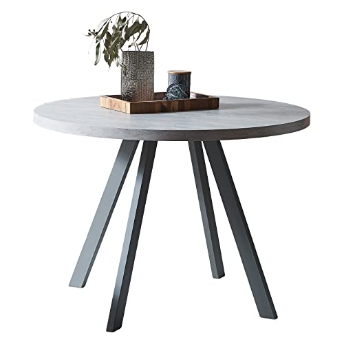 Modern Round Dining Table - Compact 34.6 Inch Coffee Table for Leisure and Space-Saving