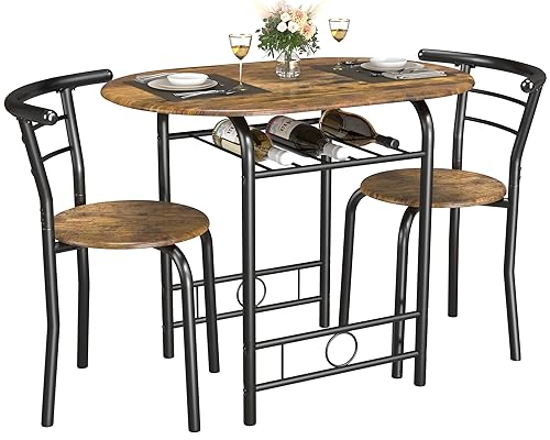 3-Piece Wooden Table & Chair Set for Kitchen and Dining Room