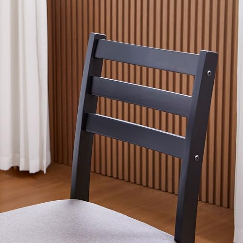 Modern Farmhouse Wooden Dining Set for 2 with Black Chairs
