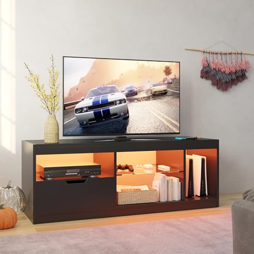 Gaming TV Stand for 65+ Inch TV with LED and RGB Modes