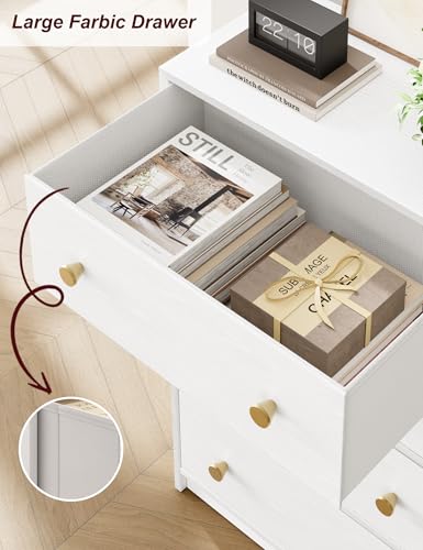 5-Drawer White Dresser for Bedroom, Closet, Living Room