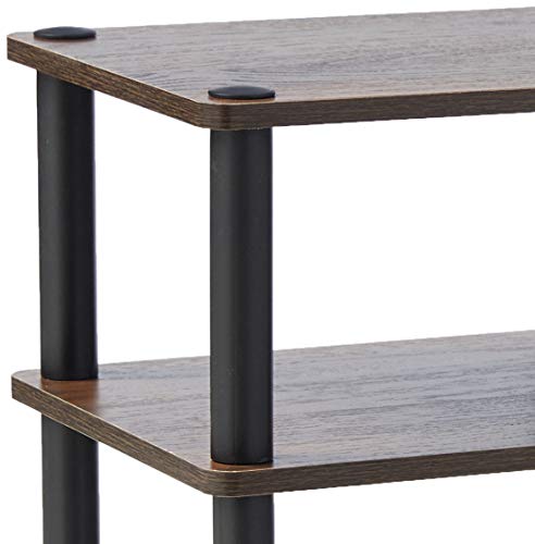 Furinno 3-Tier End Table 2-Pack for Bedroom in Columbia Walnut/Black