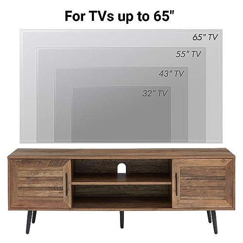 Mid Century Modern 65" TV Stand with Storage