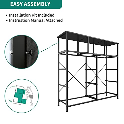 9-Drawer Brown Fabric Dresser with Steel Frame and Wooden Top