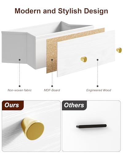 5-Drawer White Dresser for Bedroom, Closet, Living Room