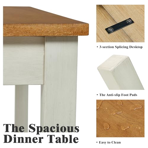Farmhouse Dining Table Set for 6 with Rectangular Table & Chairs