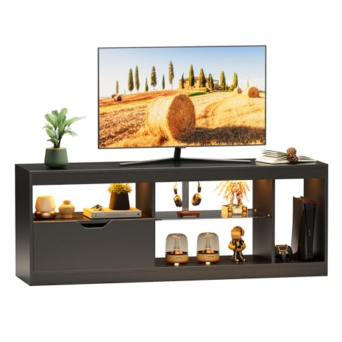 Gaming TV Stand for 65+ Inch TV with LED and RGB Modes