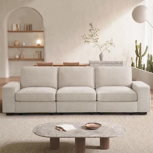 TEKAMON 100 Modular Sofa with Seats Storage & USB in Chenille Fabric - Ideal for Living Room or Office