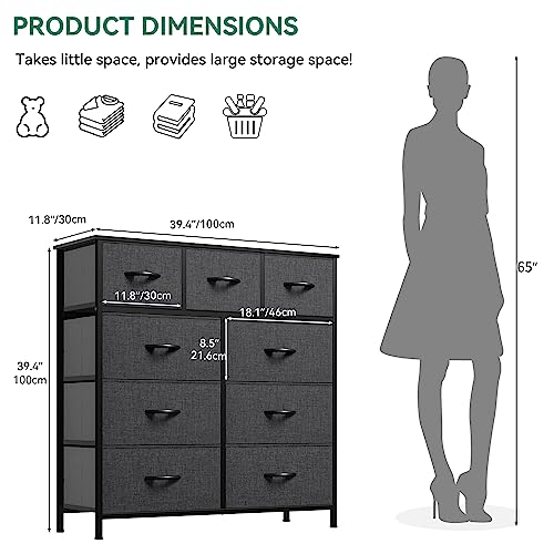 A Simplified Version of the Title: YITAHOME 9-Drawer Fabric Dresser - Storage Organizer for Living Room and Entryway