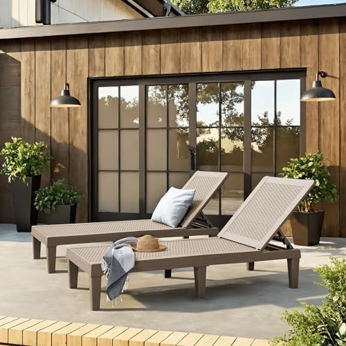 Garden Patio Chaise Lounge Chair Set of 2