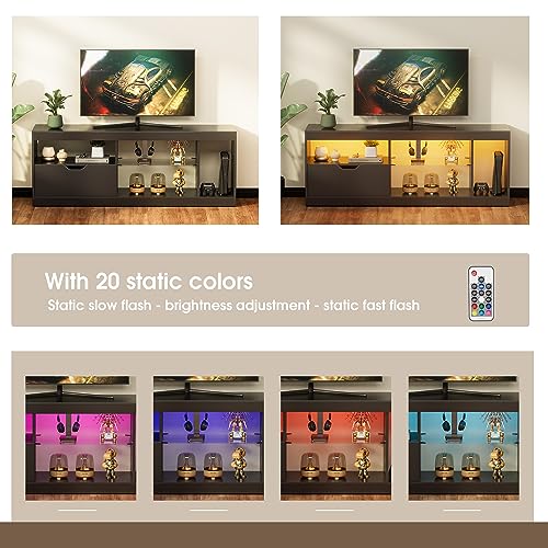 Gaming TV Stand for 65+ Inch TV with LED and RGB Modes