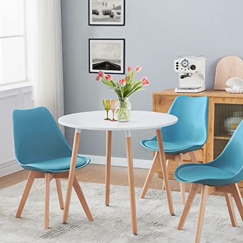 Round White Dining Table for 2-4 People