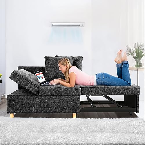 Convertible Sofa Bed for Small Spaces - Black