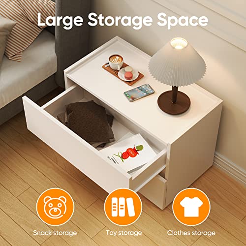 White Stackable 2-Drawer Dresser for Small Spaces