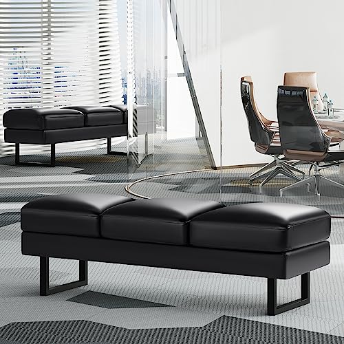 3-Seat Reception Bench with Guest Chairs for Salon and Shop