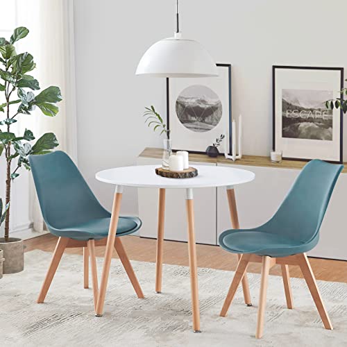 Round White Dining Table for 2-4 People