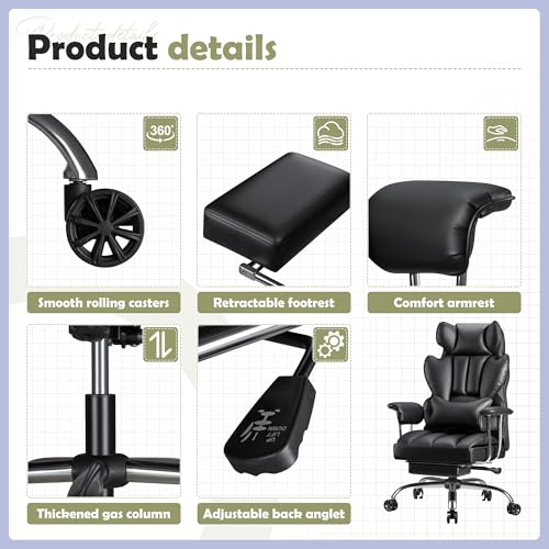 Executive Leather Office Chair for Big and Tall People