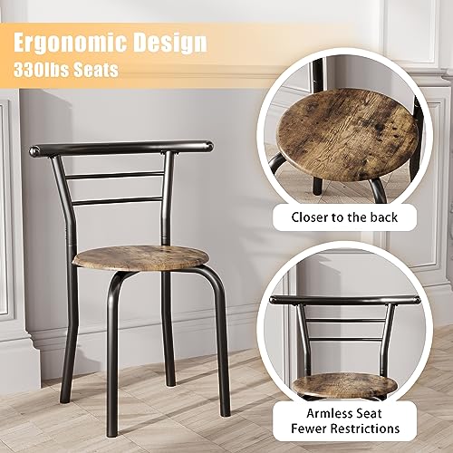 CAKE WEIGHT 3-Piece Wooden Round Table & Chair Set for Kitchen and Dining Room