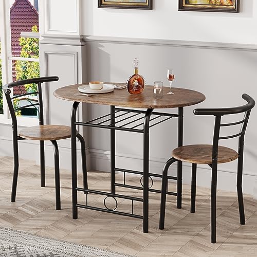 3-Piece Wooden Table & Chair Set for Kitchen and Dining Room