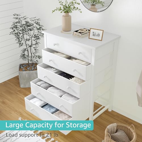 Girls' 5-Drawer Fabric Storage Chest for Bedroom