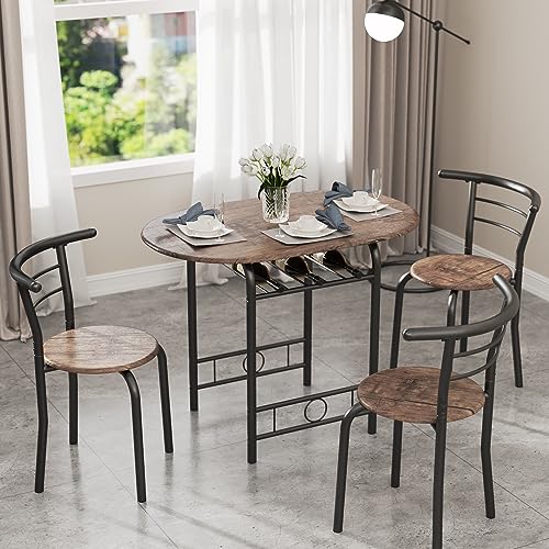 Wooden Table and Chairs Set for Kitchen and Dining Room