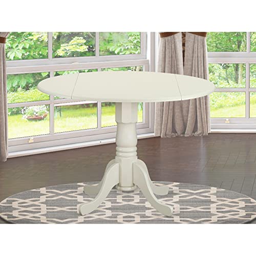 Modern White Round Kitchen Table - 42x42 Inch
