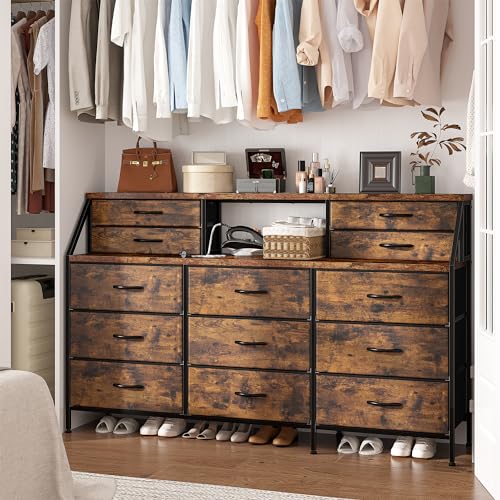 EnHomee 55 Wide Dresser with 13 Large Drawers - Ideal for Bedroom Organization