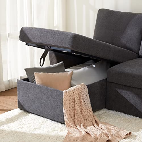 VanAcc Storage Sleeper Sofa Bed Chaise for Living Room
