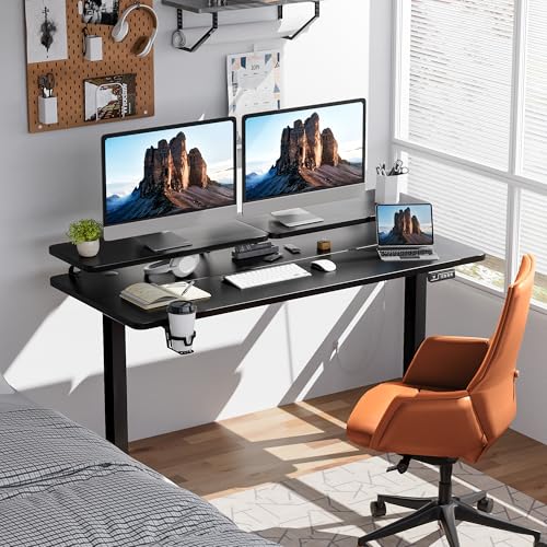 Black Electric Standing Desk for Home Office (55 x 24 Inch)