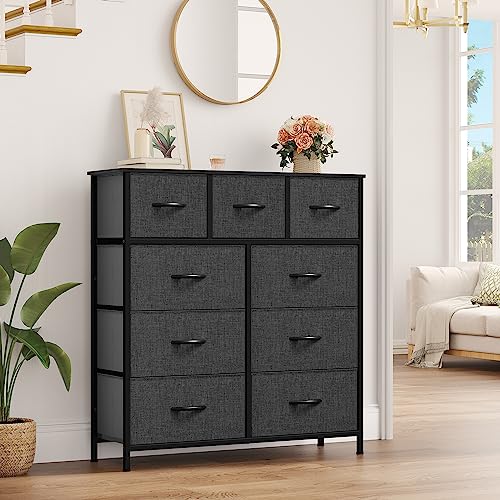 A Simplified Version of the Title: YITAHOME 9-Drawer Fabric Dresser - Storage Organizer for Living Room and Entryway
