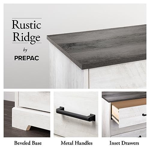 White Rustic Farmhouse Dresser - 5 Drawers
