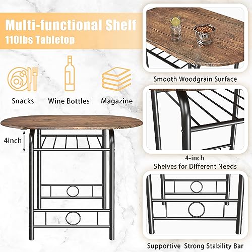 3-Piece Wooden Table & Chair Set for Kitchen and Dining Room