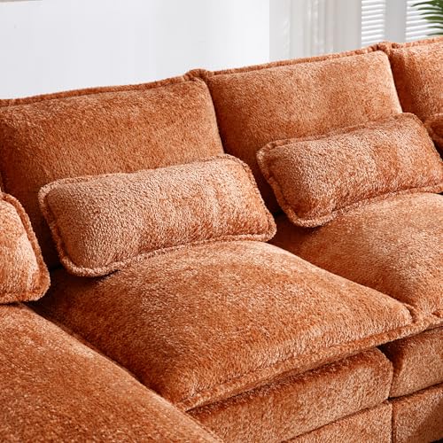 Modern U-Shaped Sectional Sofa with Memory Foam Sleeper